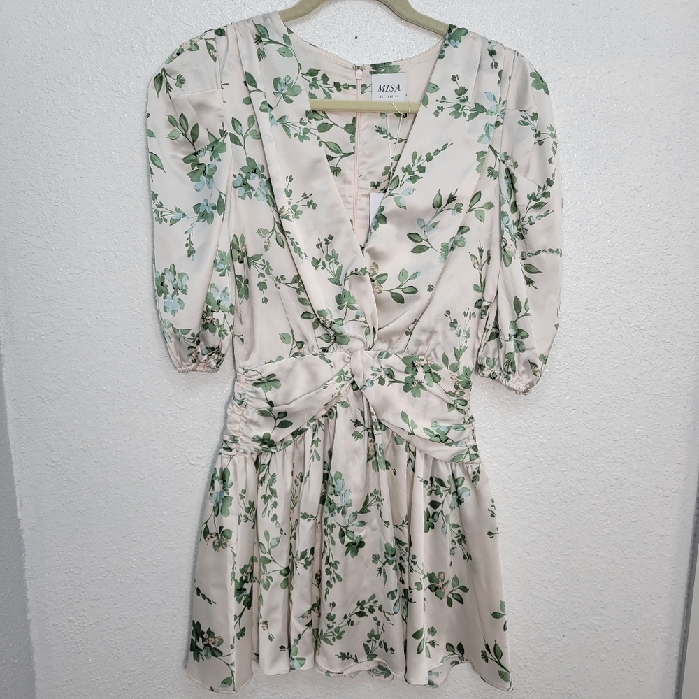 Misa Los Angeles Narcissa Dress in White Sage Botanica Size XS NWT Floral - Picture 4 of 8
